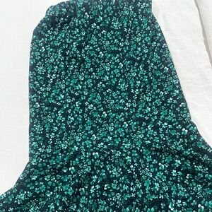 Messini Chic Floral Skirt in Black and Green